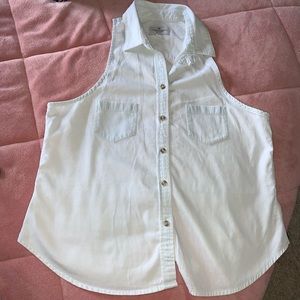 Light blue Tank Top, button down cotton shirt